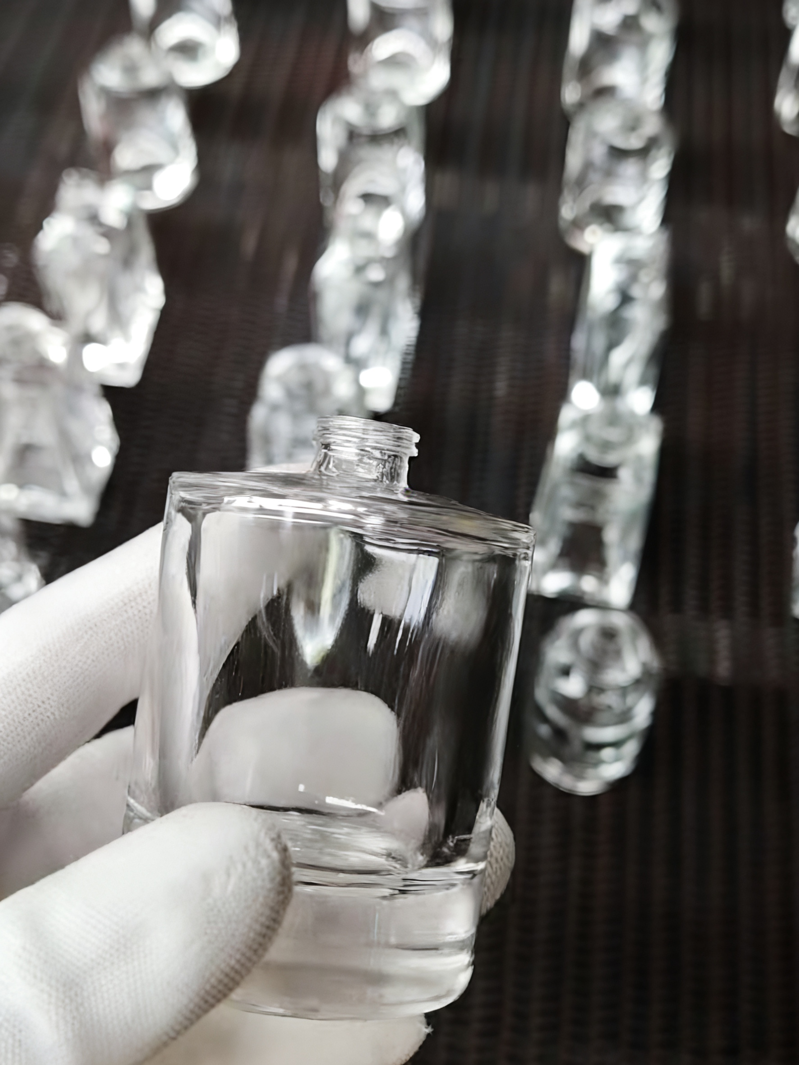 Mass production of custom glass perfume bottles on automated line