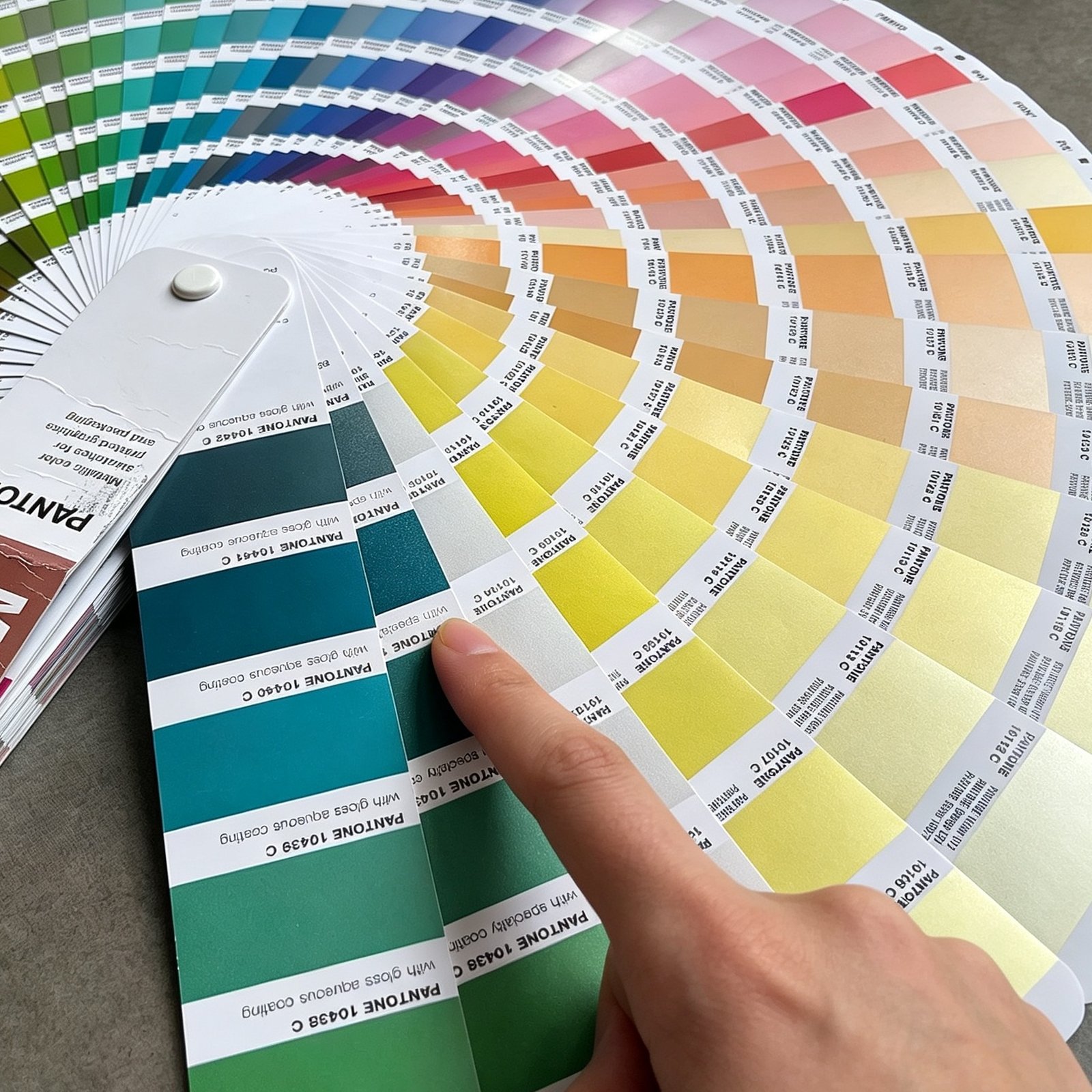 Pantone color card used for quality control color matching