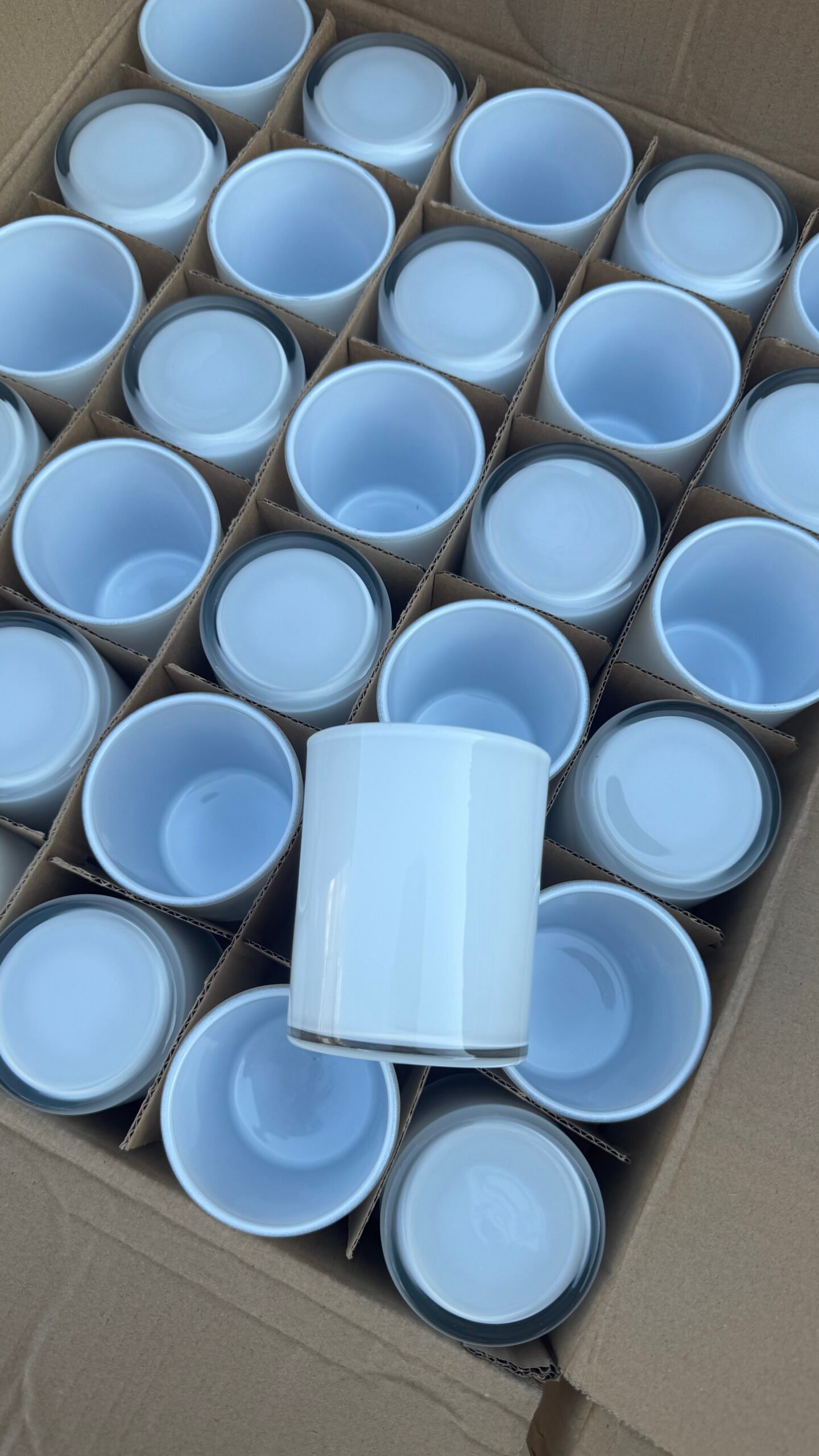 Frosted glass effect cap with laser engraved logo