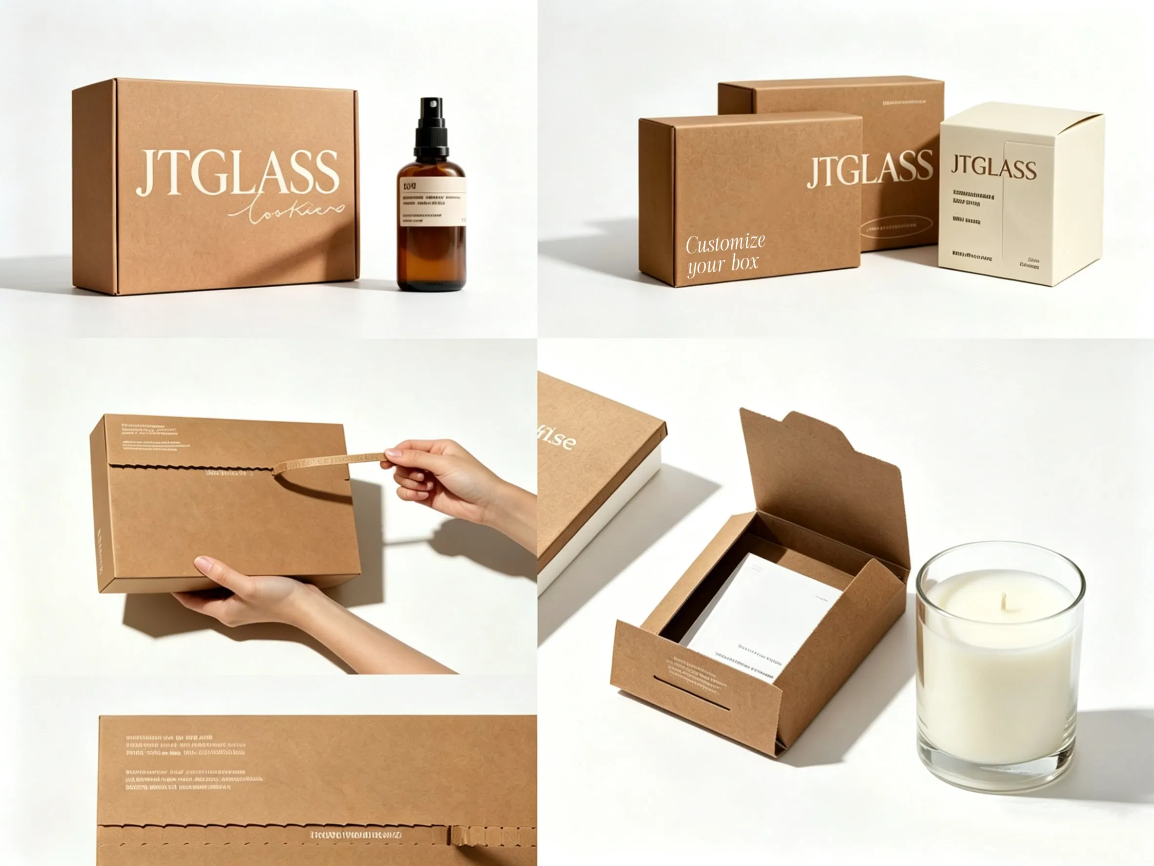 Eco-friendly kraft paper packaging boxes for sustainable glass bottle brands