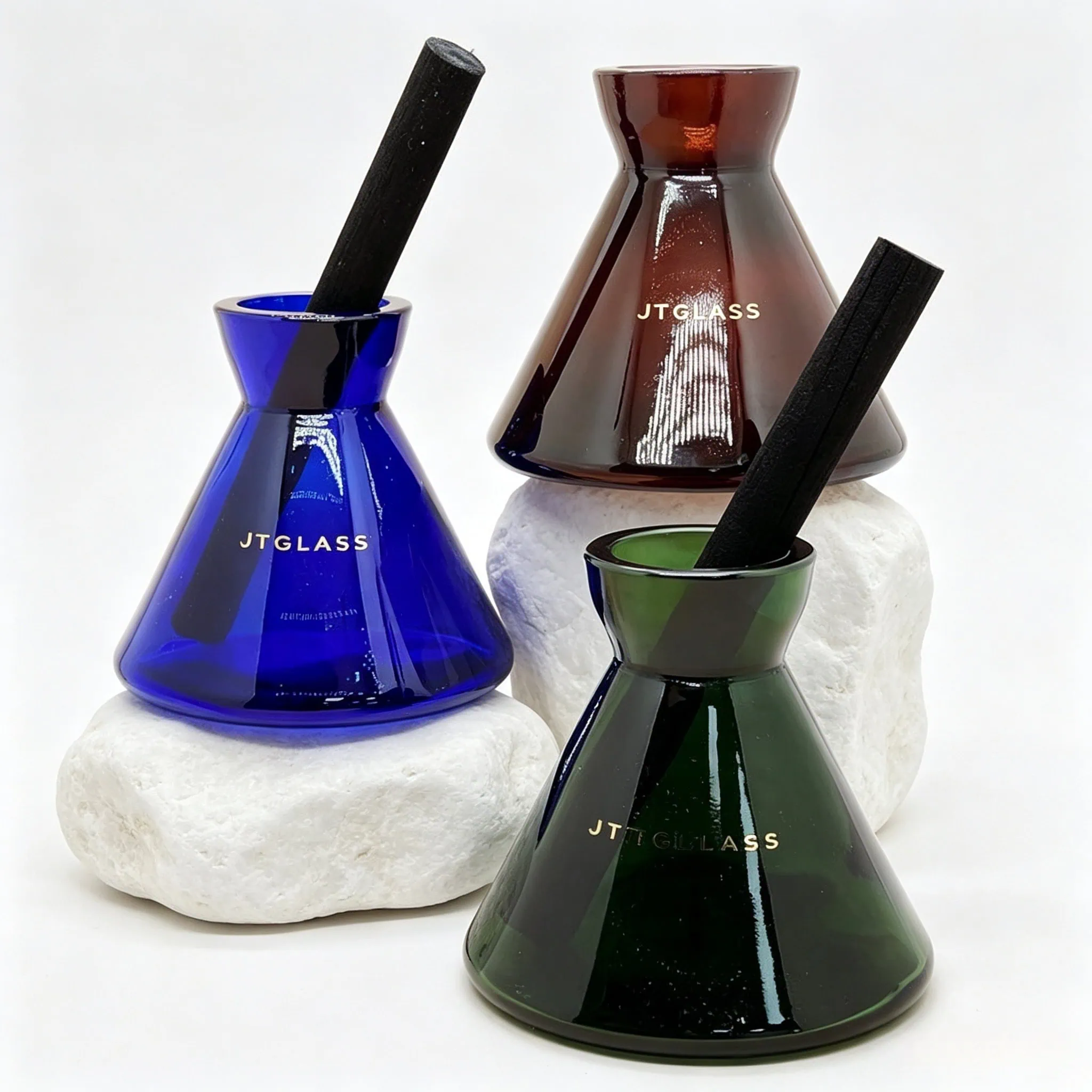 Laser engraved diffuser bottle for home fragrance brand