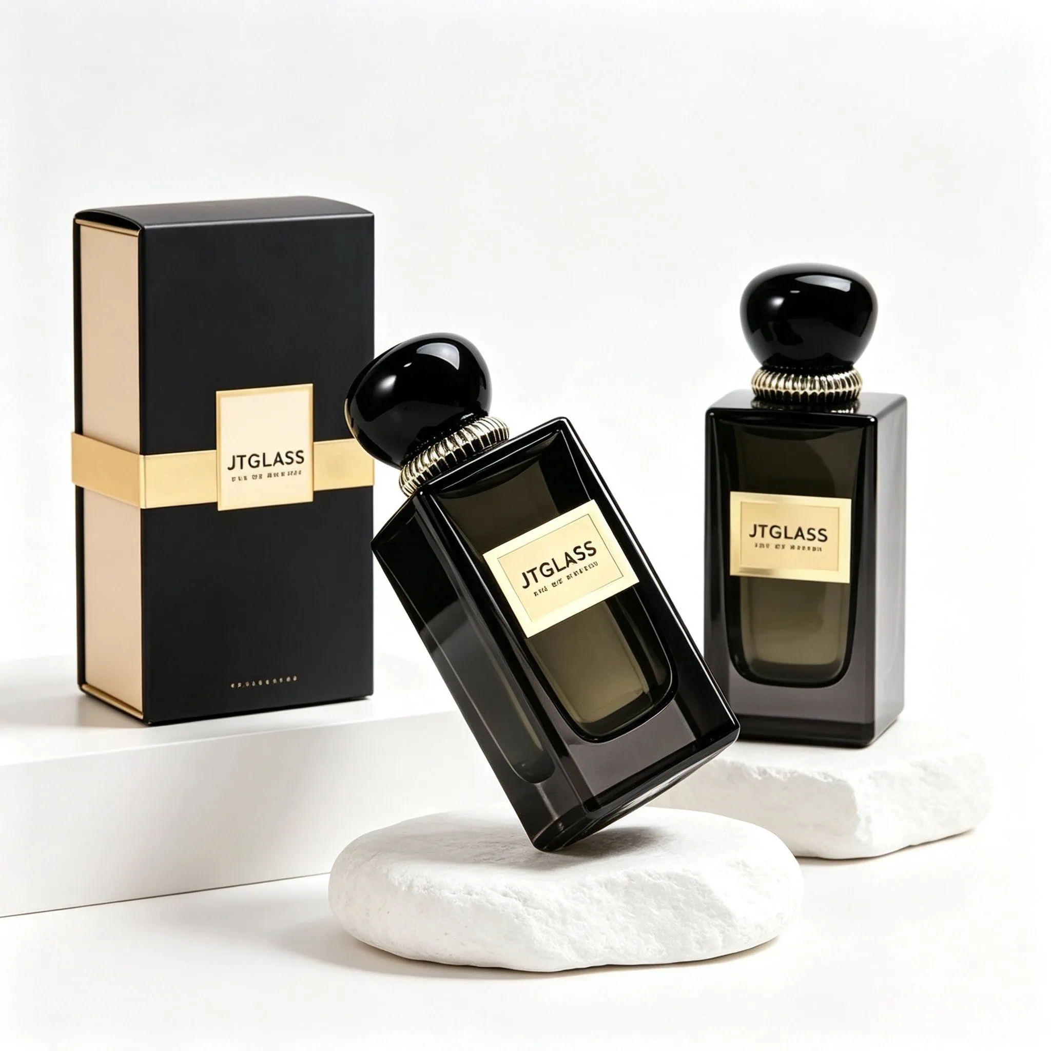 Luxury glass perfume bottle design studio