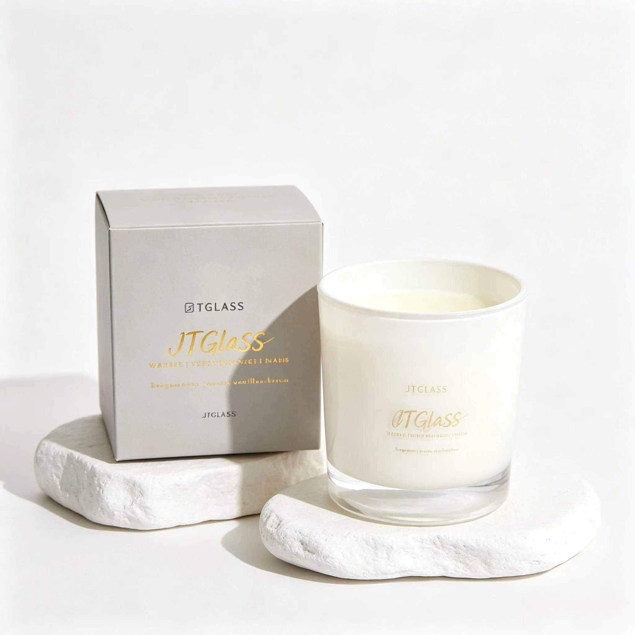 Luxury glass candle jars with lids