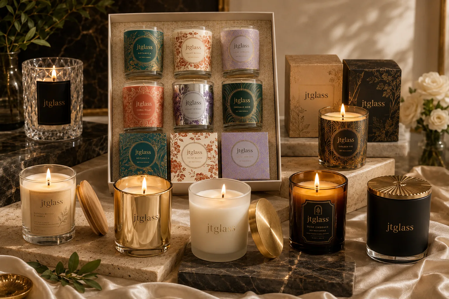 Glass candle jars wholesale manufacturer