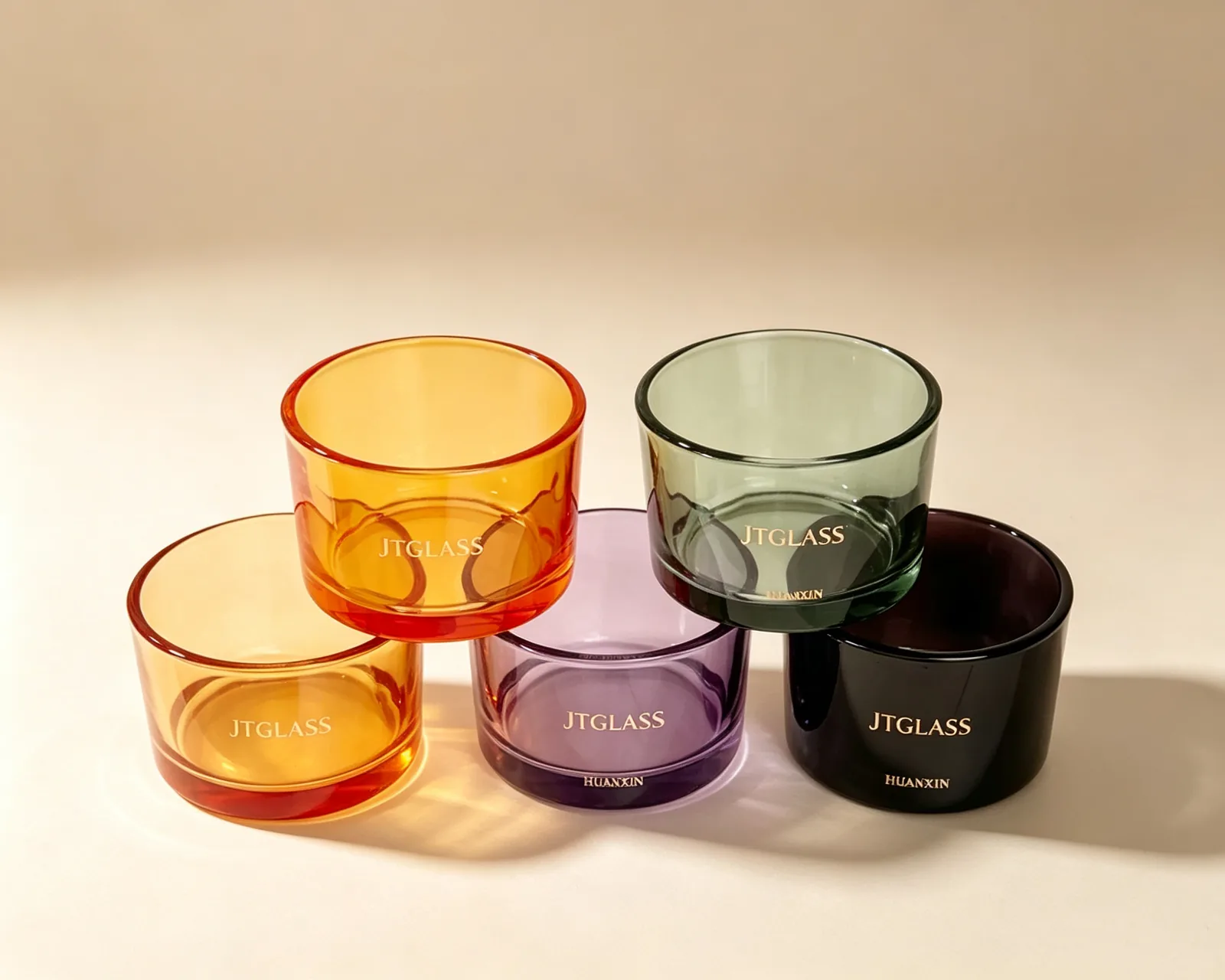 Colored glass candle containers wholesale