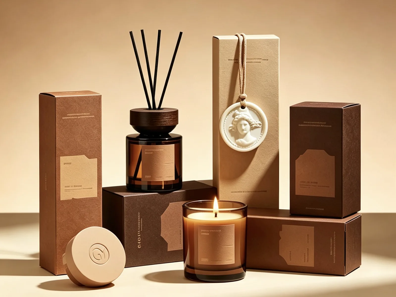 Custom candle and reed diffuser gift set packaging