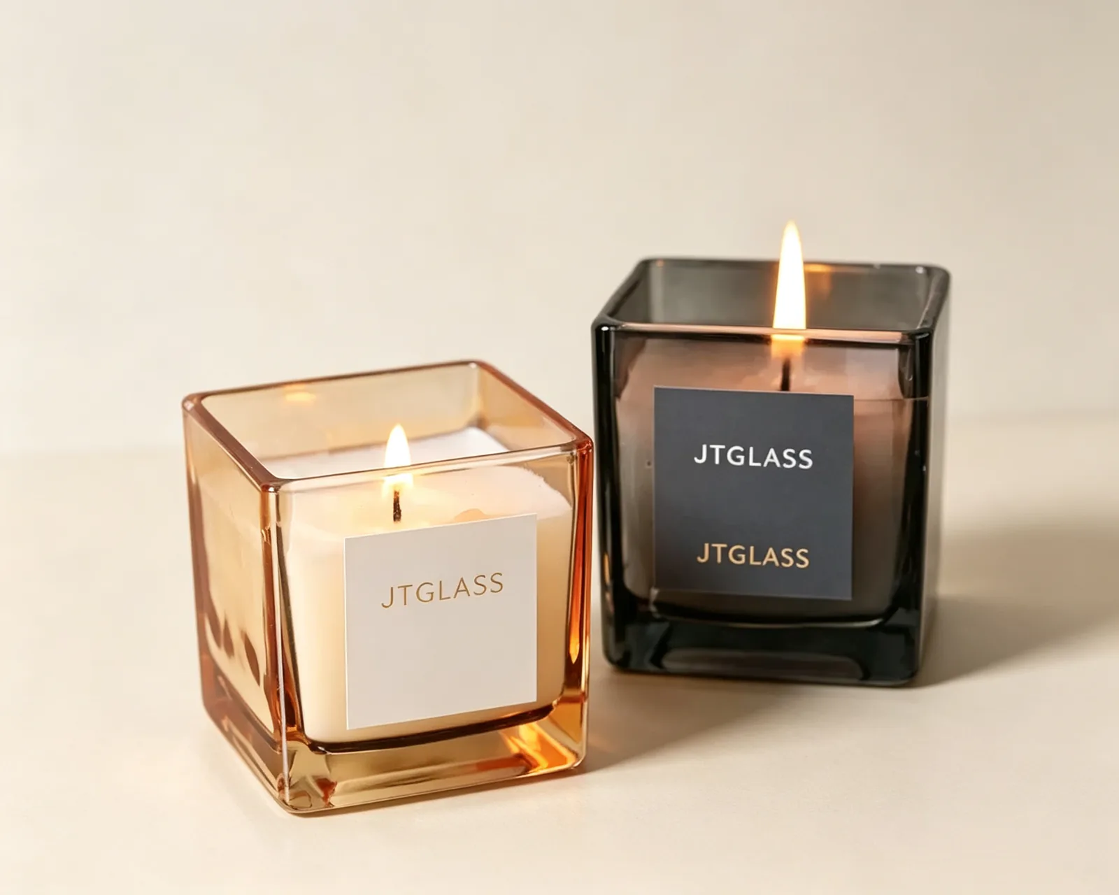 Square glass candle jars wholesale
