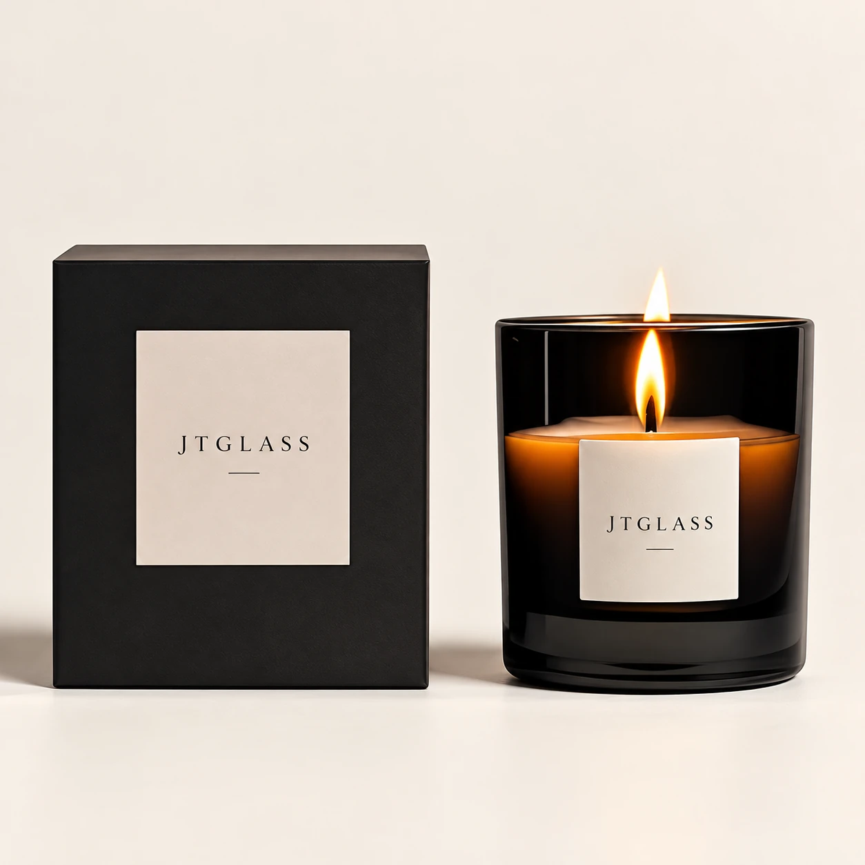 Black candles glass jar gift box
