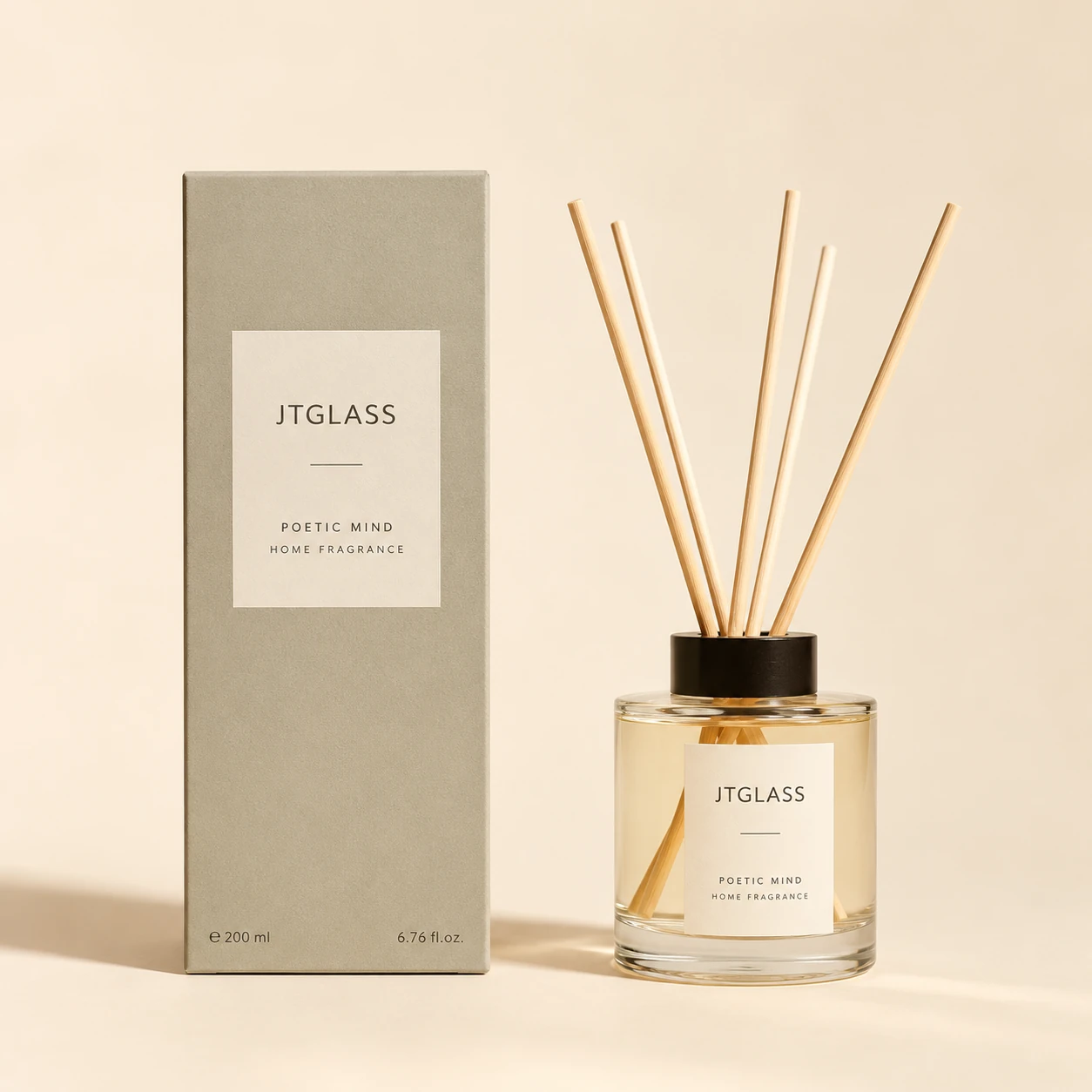 Reed diffuser glass bottle with gift box